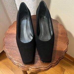 Stuart Weitzman Black Square-Toe Heels